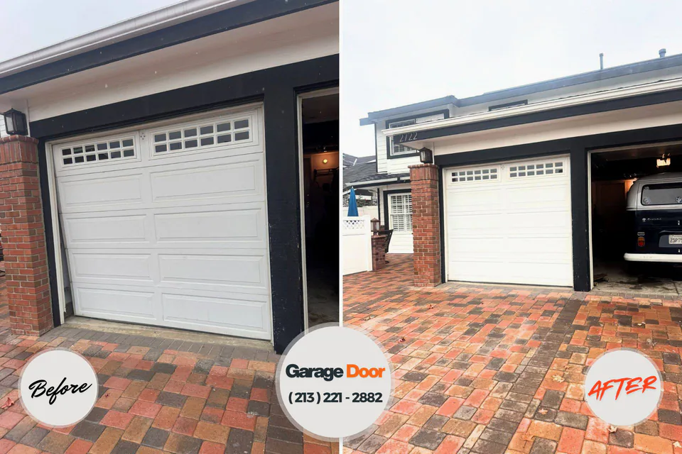 Before and after: garage door repair Artondale, WA